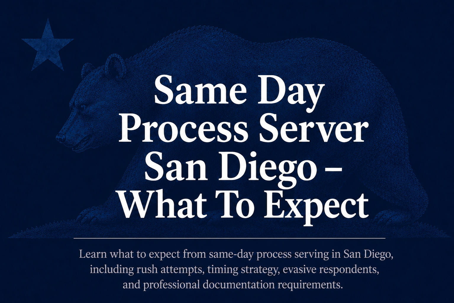 Same day process server delivering legal documents in San Diego California